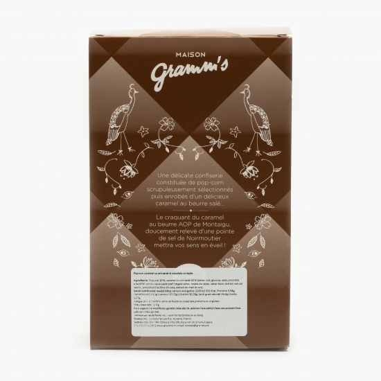 Popcorn caramel cu unt sărat și ciocolată cu lapte 100g