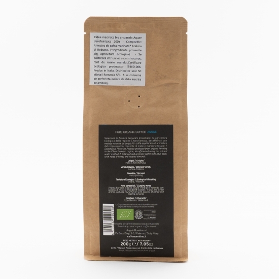 Cafea măcinată eco artizanală decofeinizată Aquae 200g