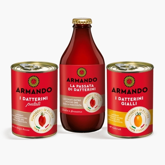 Roșii Datterini galbene decojite, 400g