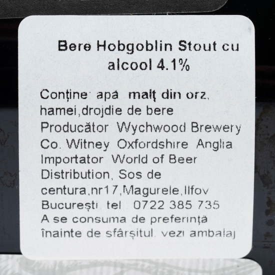 Bere neagră Stout sticlă 0.5l