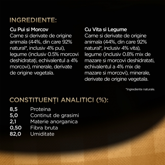 Hrană umedă pentru câini adulți, 4x100g, selecții de carne și legume în aspic