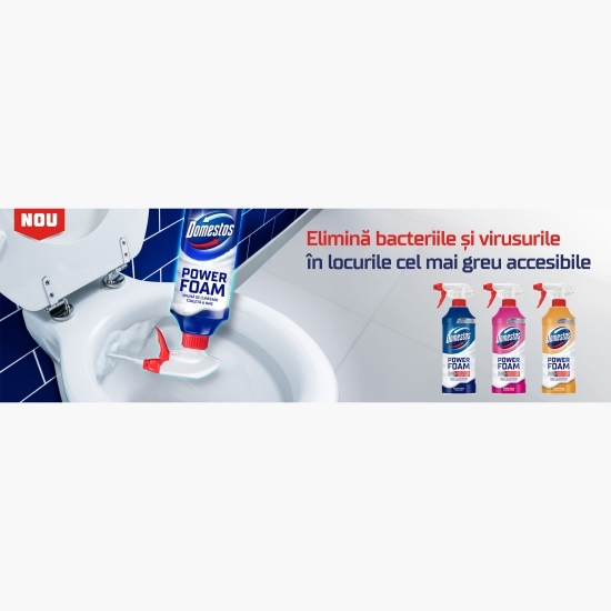 Spray spumă de curățare toaletă şi baie Power Foam Briza Mării 0.435l 