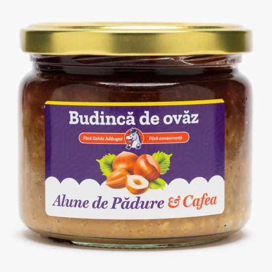 Budincă de ovăz cu alune de pădure și cafea, fără zahăr adăugat 300g