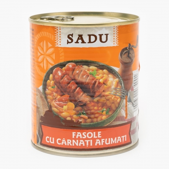 Fasole cu cârnați afumați 820g