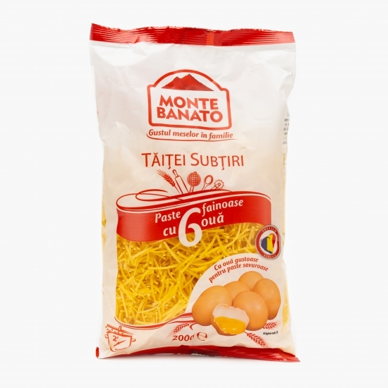 Paste făinoase cu 6 ouă, tăiței subțiri 200g