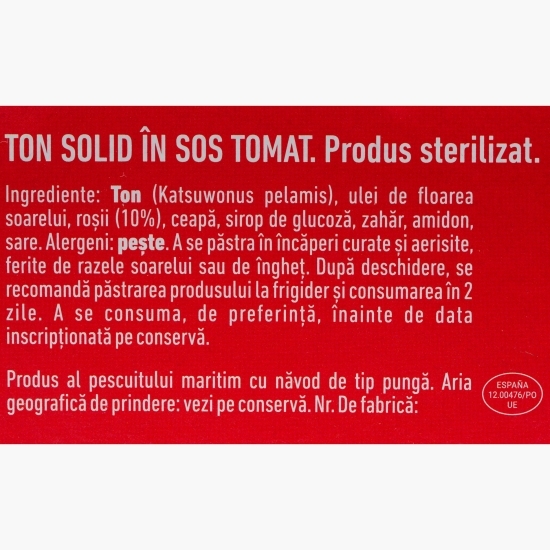 Ton solid în sos tomat 3x80g