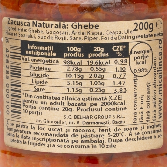 Zacuscă naturală de ghebe 200g