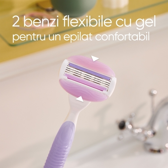 Aparat de ras pentru femei ComfortGlide Breeze cu 3 lame, mâner + 2 rezerve