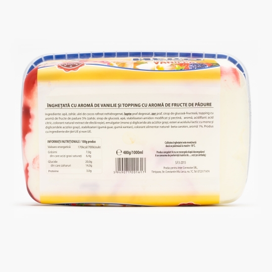Înghețată  vanilie și topping de fructe de pădure 480g