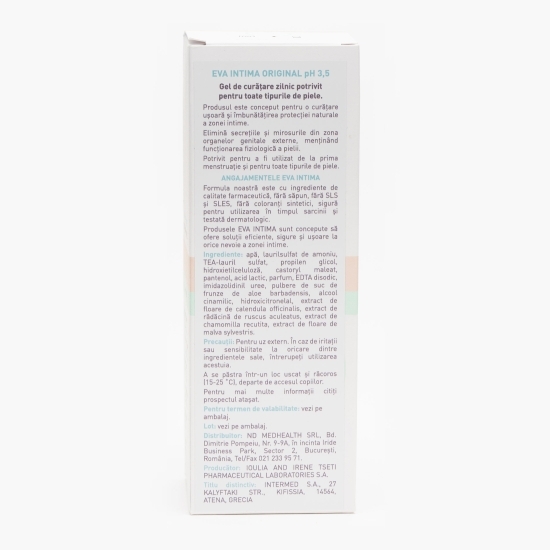 Gel pentru igienă intimă zilnică Eva Intima Original pH 3.5, 0.25l