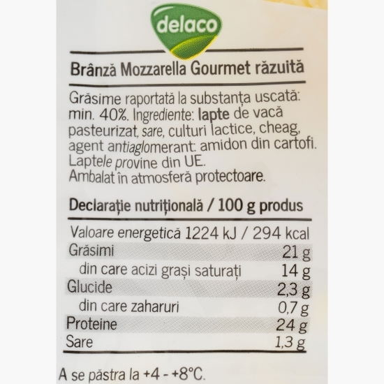 Mozzarella gourmet răzuită 150g