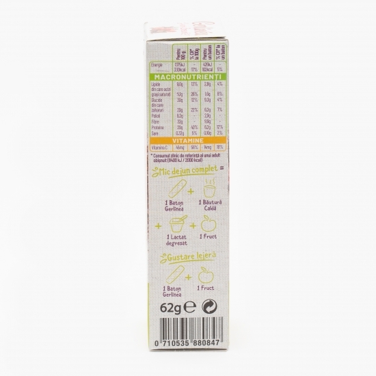 Batoane cu ciocolată și zmeură 62g