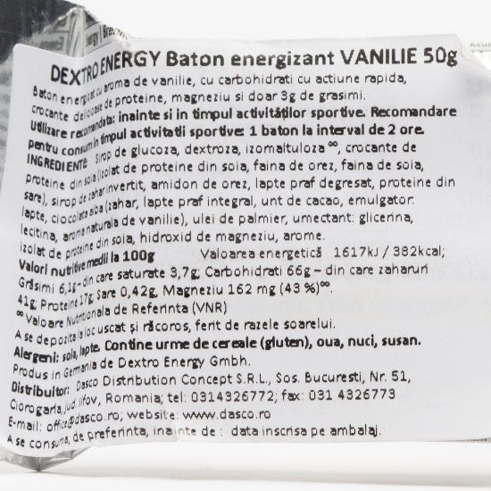 Baton energizant vanilie 50g