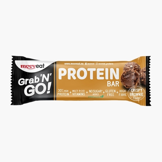 Baton proteic fără zahăr și fără gluten, cu stevia, Crispy Brownie Grab'n go, 40g