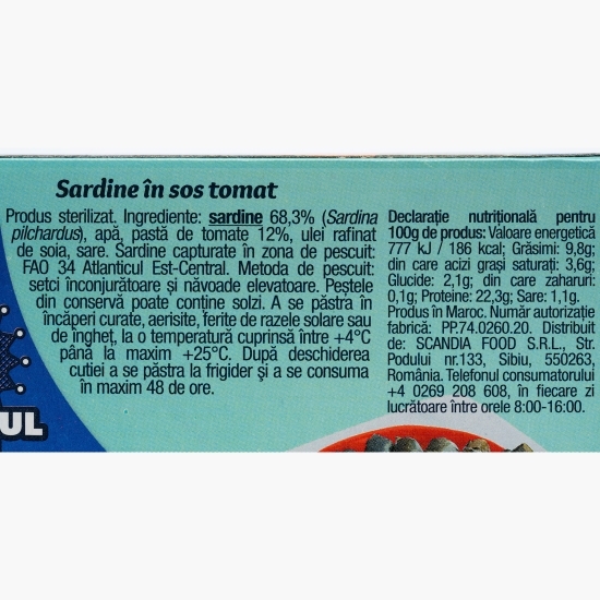 Sardine în sos tomat 120g