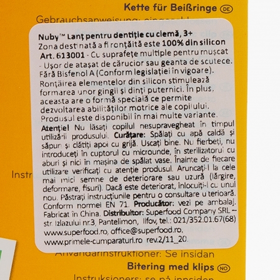  Lanț pentru dentiție 100% silicon +3 luni