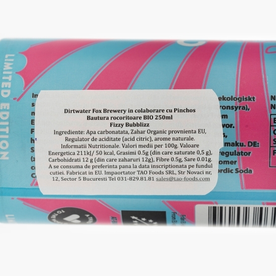 Apă carbogazoasă eco cu aromă de Fizzy Bubbliz 0.25l