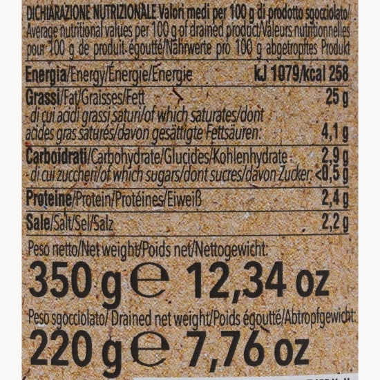 Măsline Peranzana eco cu sâmburi în saramură 350g
