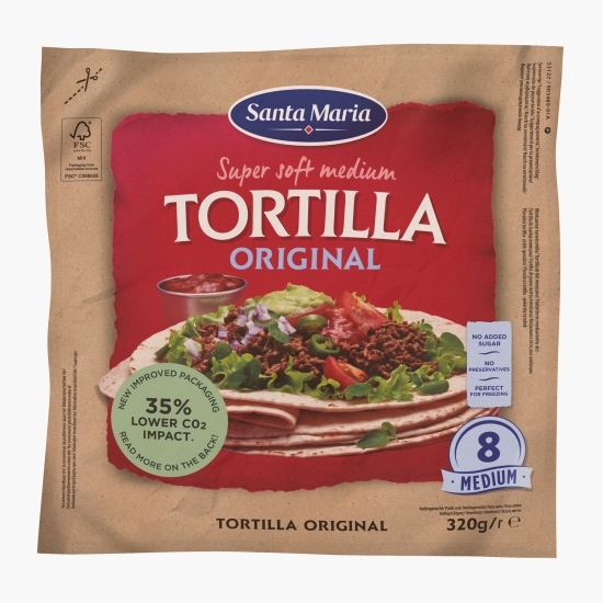 Tortilla medie grâu Original, 8 buc, 320g