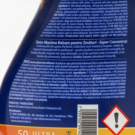Balsam pentru țesături Golden Sunset ultra concentrat, 40 spălări, 1l
