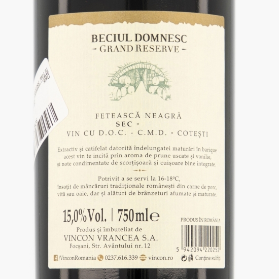 Vin roșu sec Fetească Neagră, 15%, 0.75l