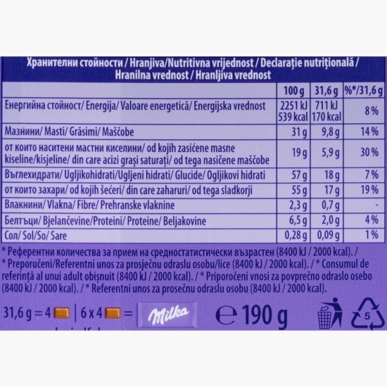 Ciocolată cu lapte alpin Extra Chunky 190g