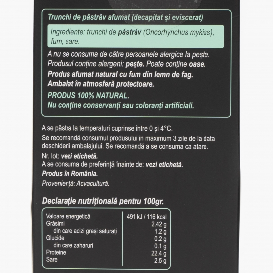Trunchi de păstrăv afumat 200g