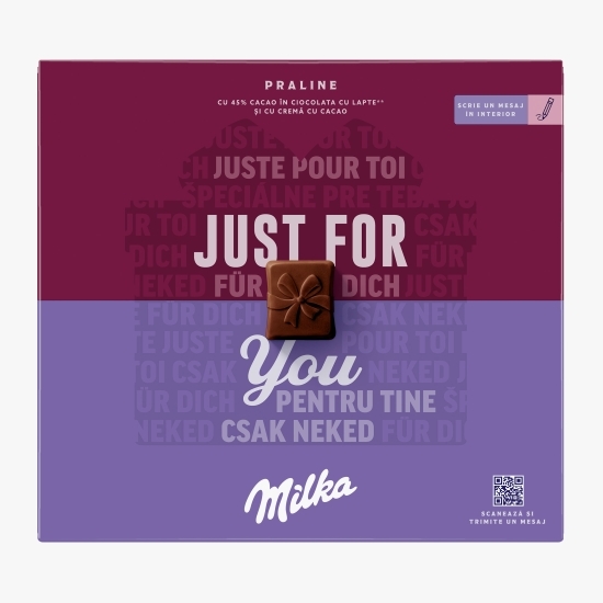 Praline de ciocolată cu lapte, cu cremă cu cacao Just for you 110g