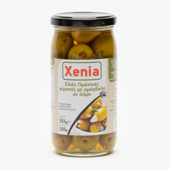 Măsline verzi umplute cu migdale în saramură 355g