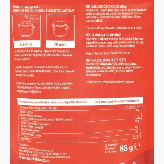 Găluște din griș de grâu 85g