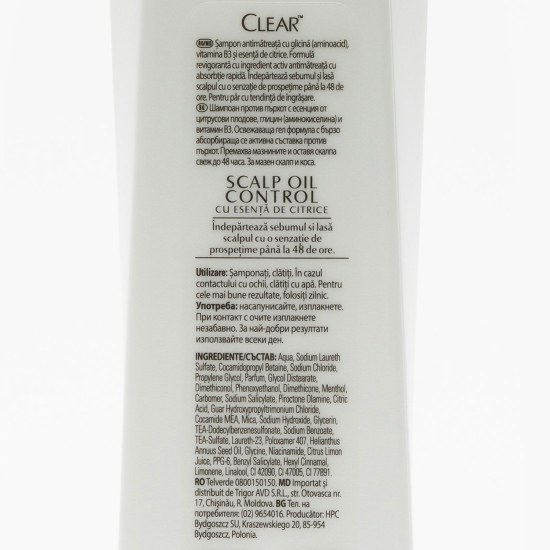 Șampon antimătreață pentru păr gras Scalp Oil 0.25l