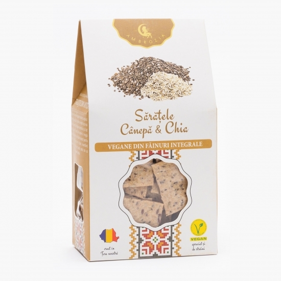 Sărățele vegane cu cânepă și chia 125g 