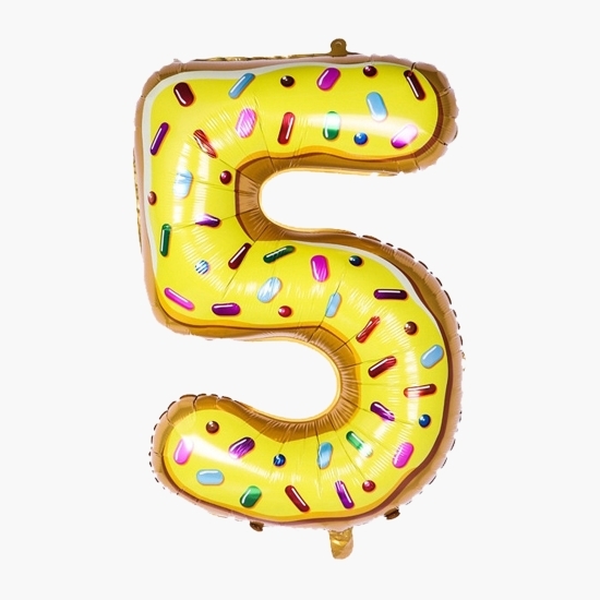 Balon cifra 5 din folie metalizată, model candy, 100cm