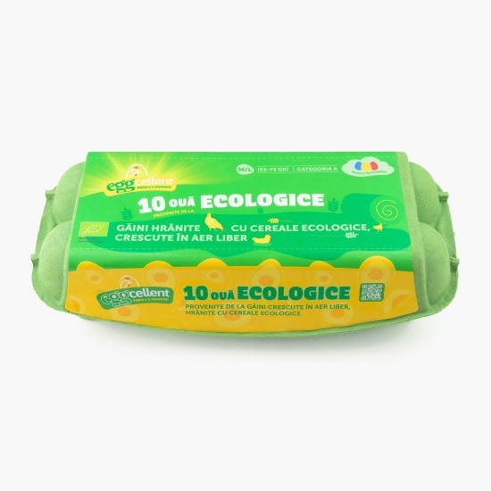 Ouă ecologice de la găini crescute în aer liber, mărimea M/L, 10 buc