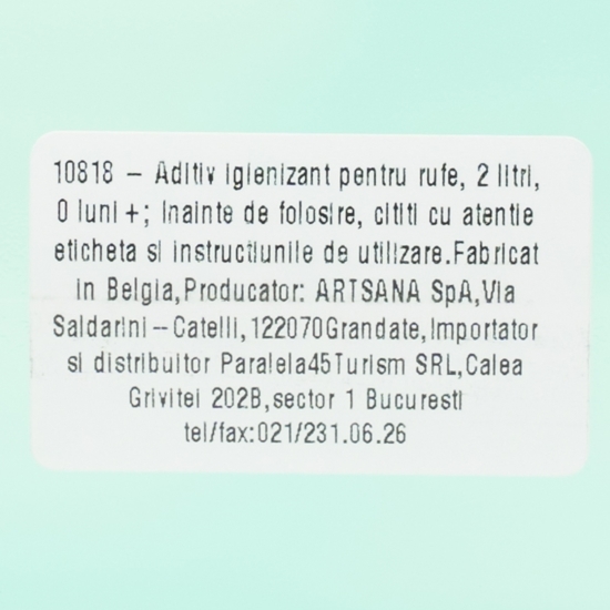 Aditiv igienizant pentru rufe 0 luni+, 20 spălări, 2l
