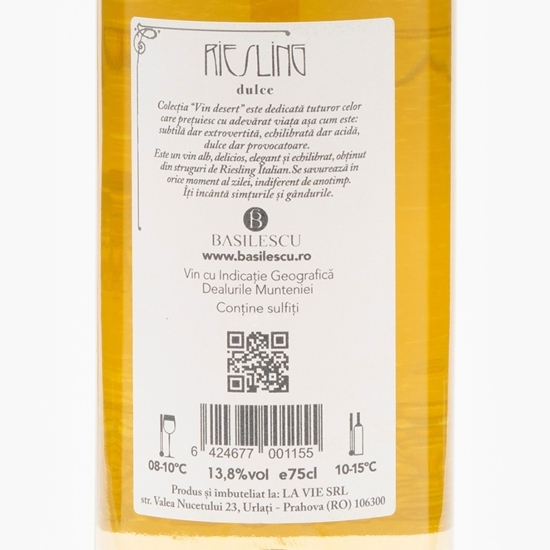 Vin alb dulce Riesling, 13.8%, 0.75l