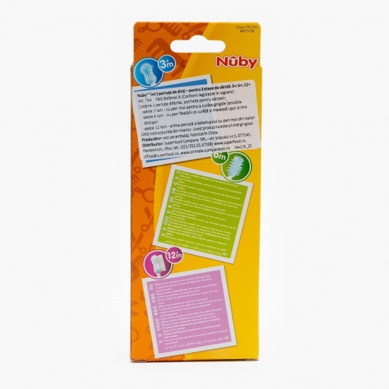 Set 3 periuțe dinți 3 etape, 3+