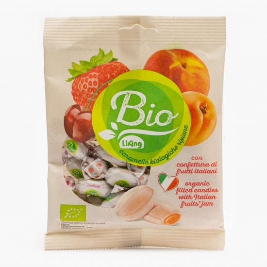 Bomboane eco umplute cu sirop de fructe 90g