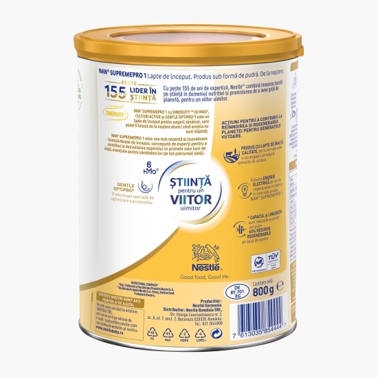 Formulă de lapte praf Supreme Pro 1, de la naștere, lapte de început 800g