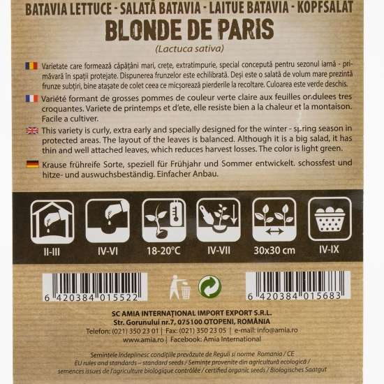 Semințe de salată batavia 1.5g