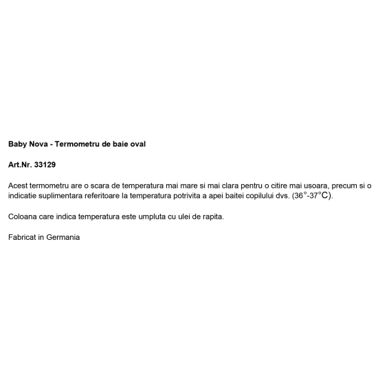 Termometru de baie oval 