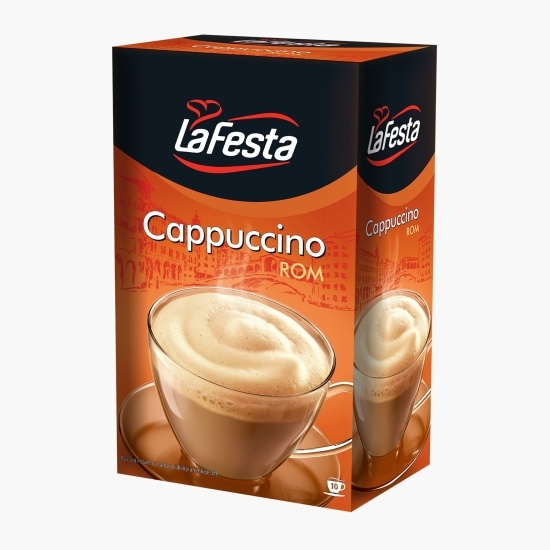 Cappuccino aromă rom, plicuri 10x12.5g, băutură instant 