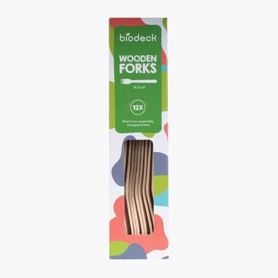 Furculițe lemn 16.5cm 12 buc