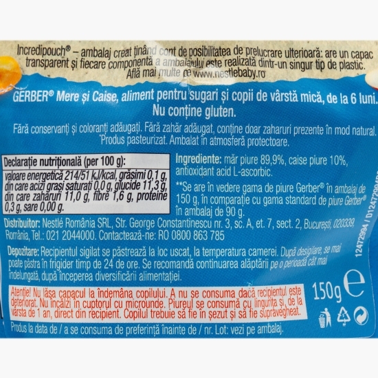 Piure de mere si caise, 150g, +6luni