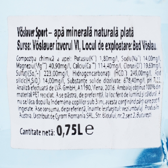 Apă minerală naturală plată Sport 0.75l