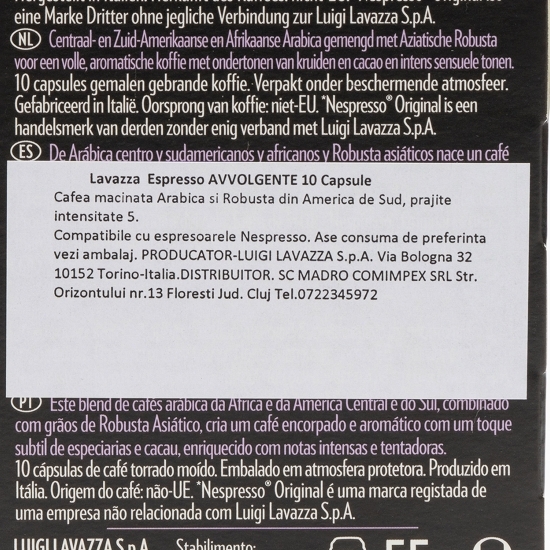 Avvolgente Nespresso 10 băuturi, capsule cafea 