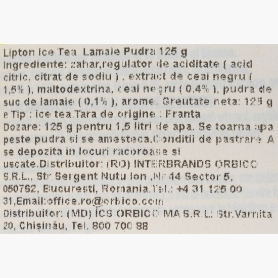 Ceai pudră cu aromă de lămâie 125g