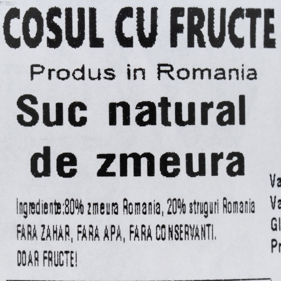 Suc natural de zmeură 0.25l