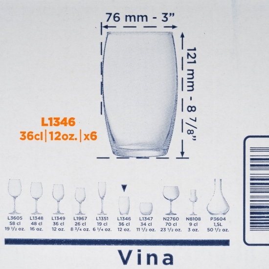Set pahare Vina, 6 buc x 360ml