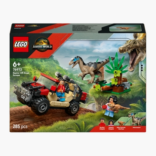 Evadare off-road din calea unui Velociraptor, 76972 Jurassic World, 285 piese, +6 ani